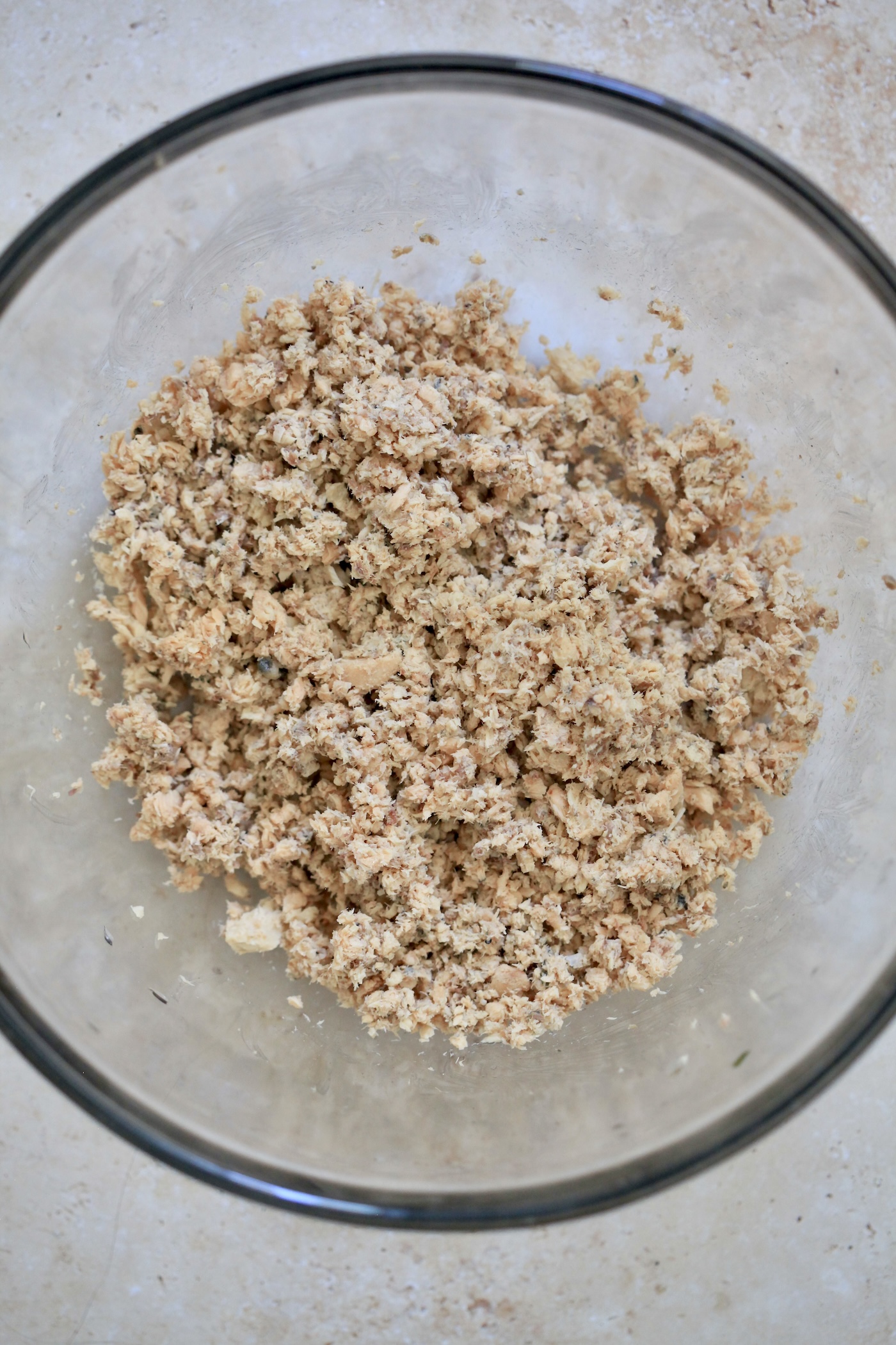 canned salmon in bowl.