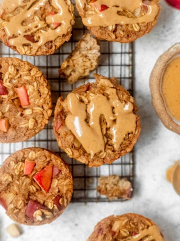 up close apple oatmeal muffins
