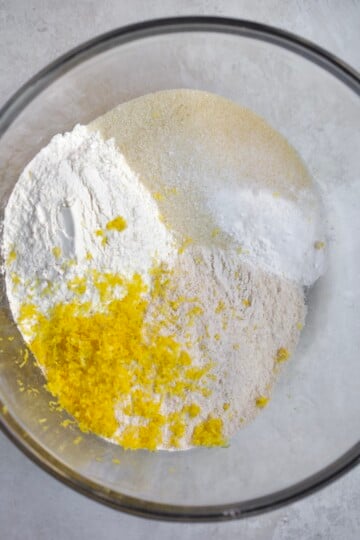 dry ingredients in mixing bowl