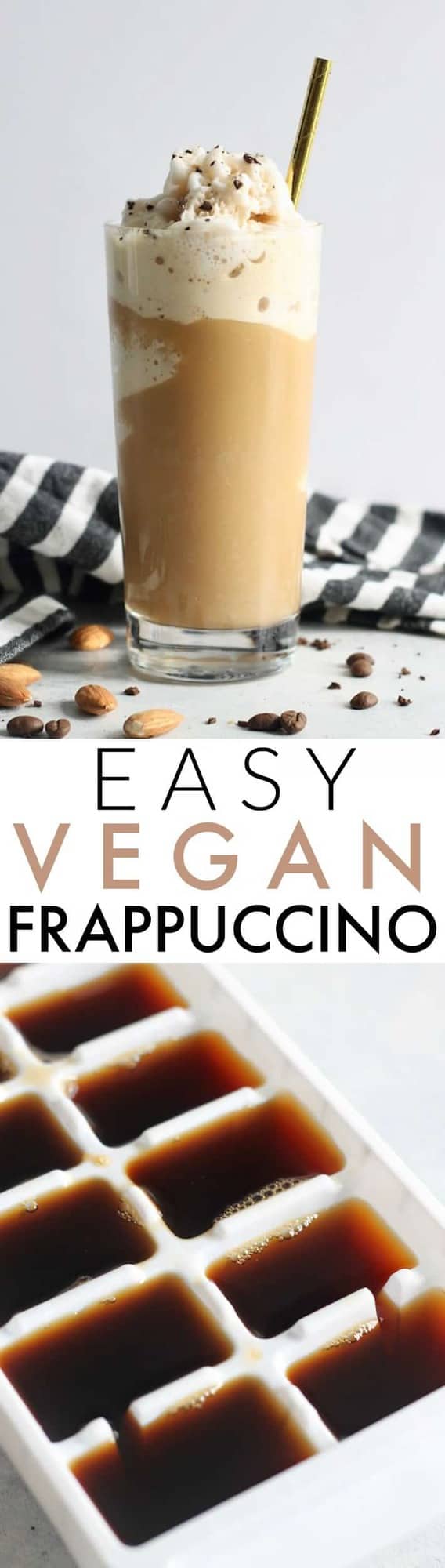 This delicious 4-ingredient Vegan Frappuccino is super creamy, easy, and cheap to make!
