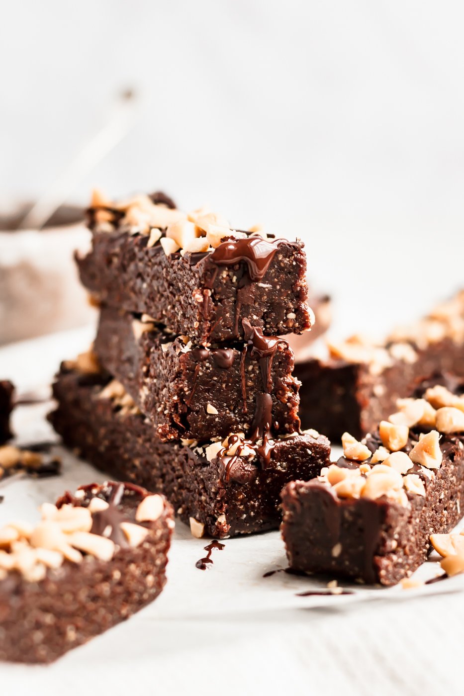 stack of chocolate protein bars