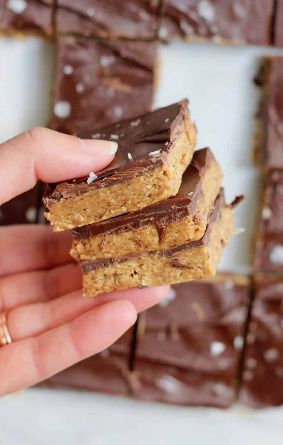 No Bake Chocolate Peanut Butter Bars Healthy Chocolate Peanut Butter Bars