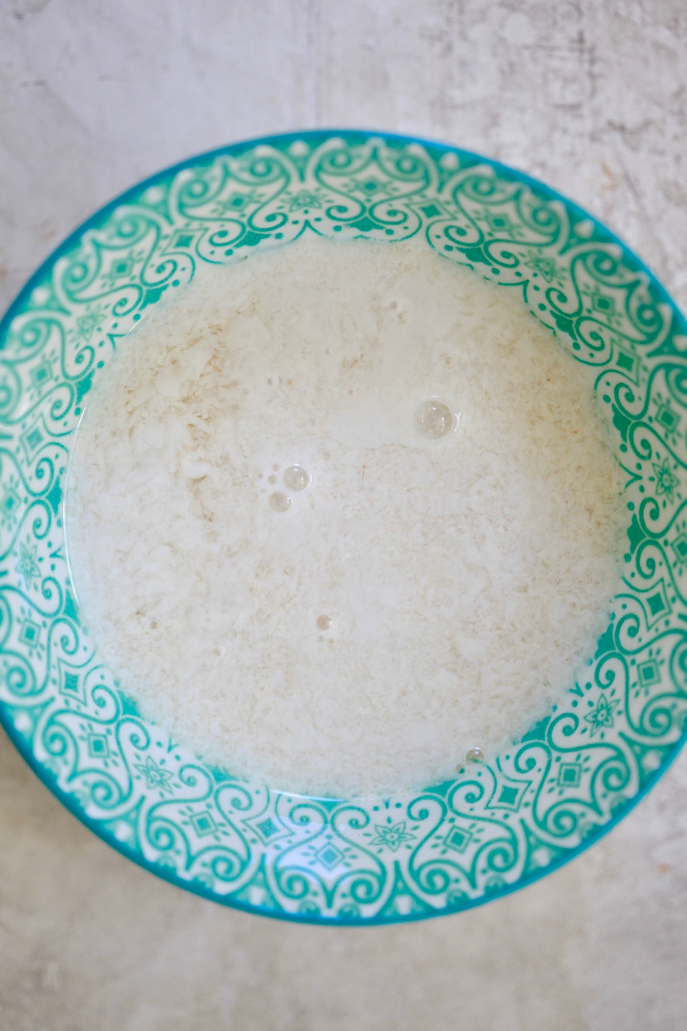 blue bowl with milk