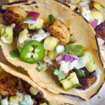 up close shrimp tacos