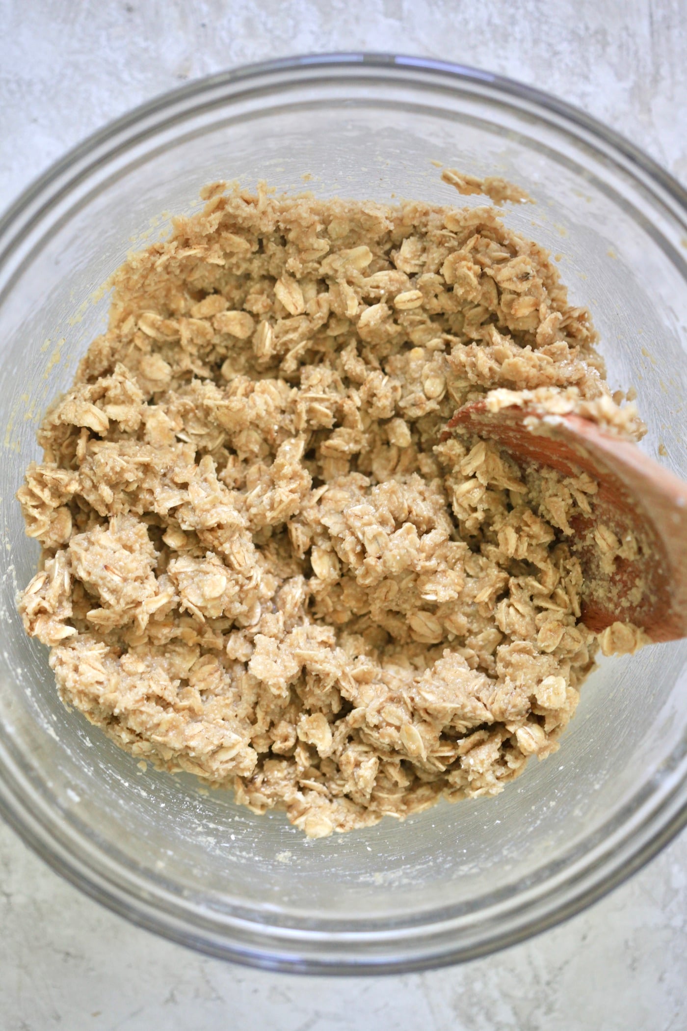 moist dough in mixing bowl