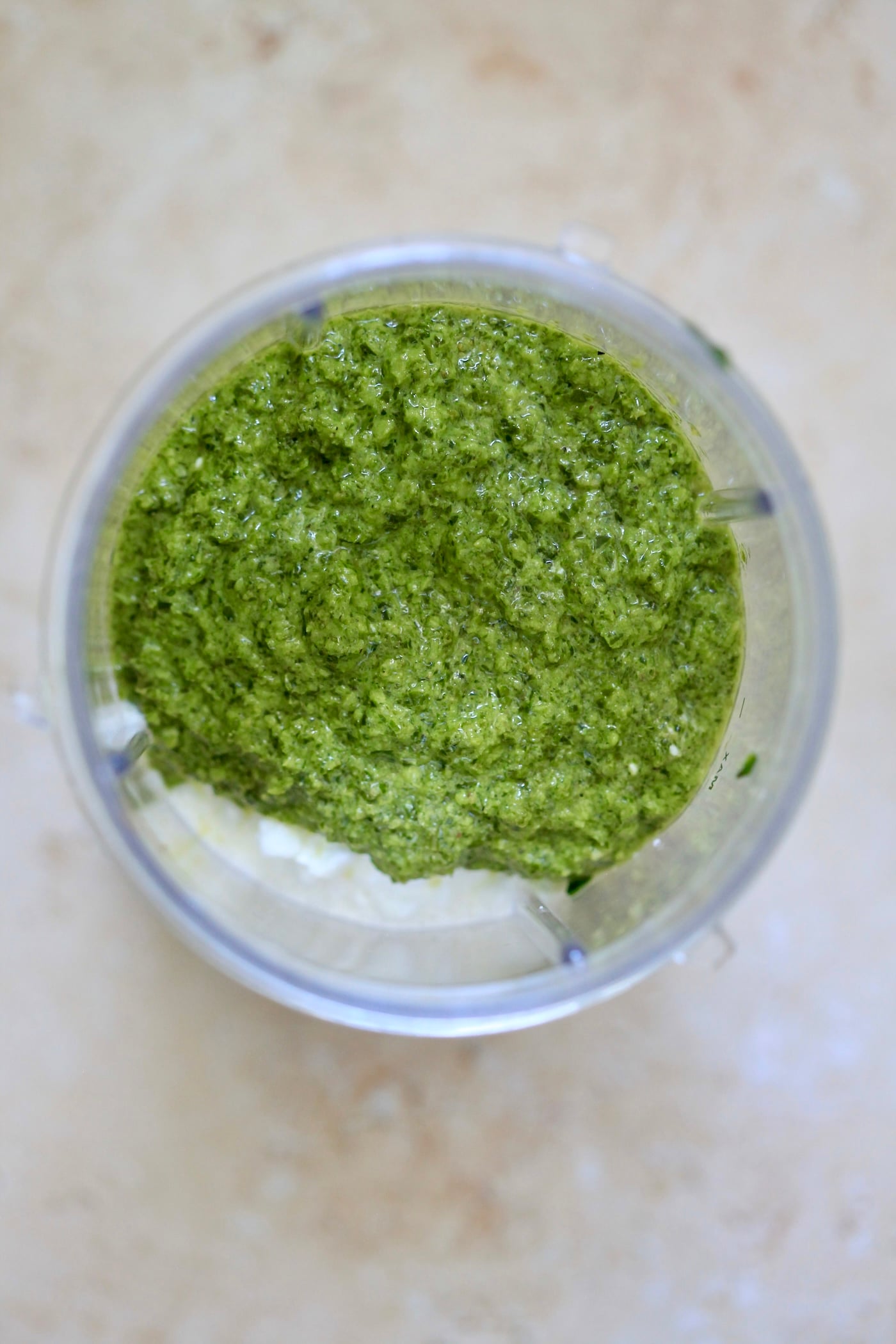pesto in blender jar.