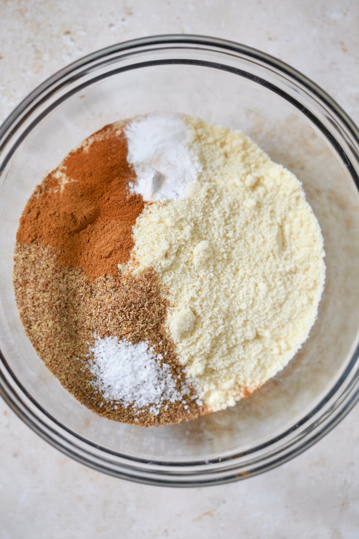 flour and spices in bowl.