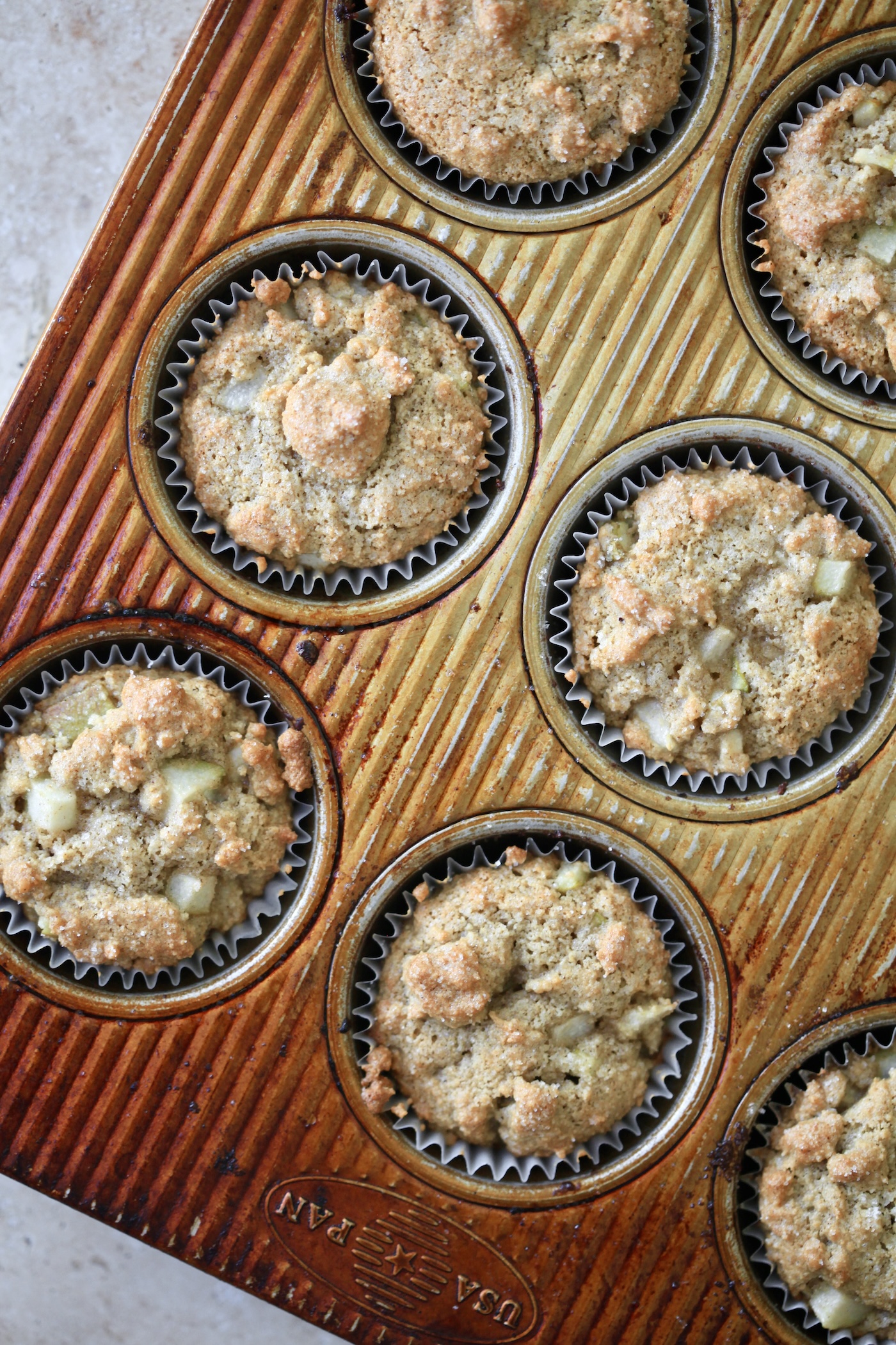 baked muffins in muffin tin.