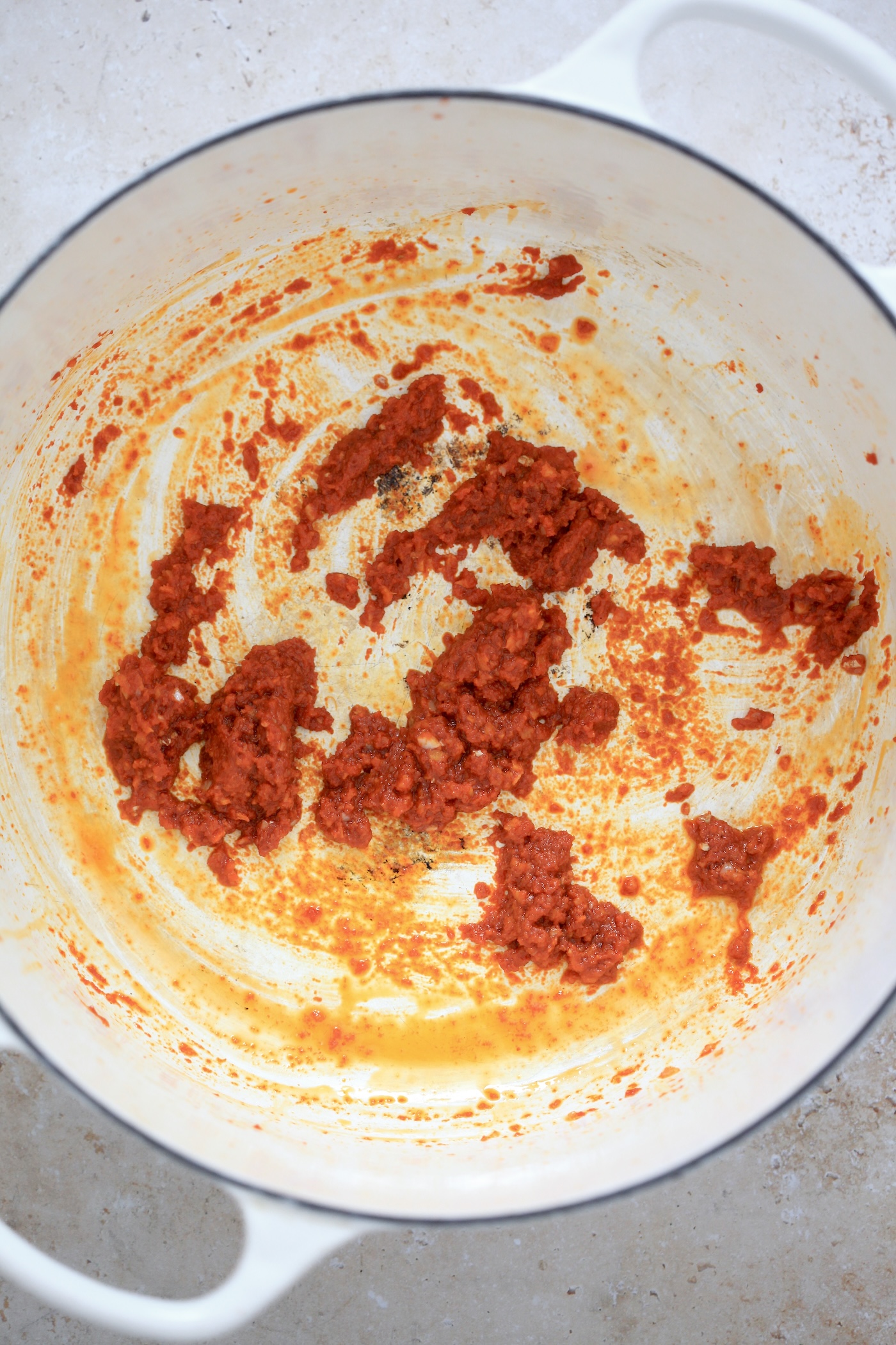 curry paste in skillet