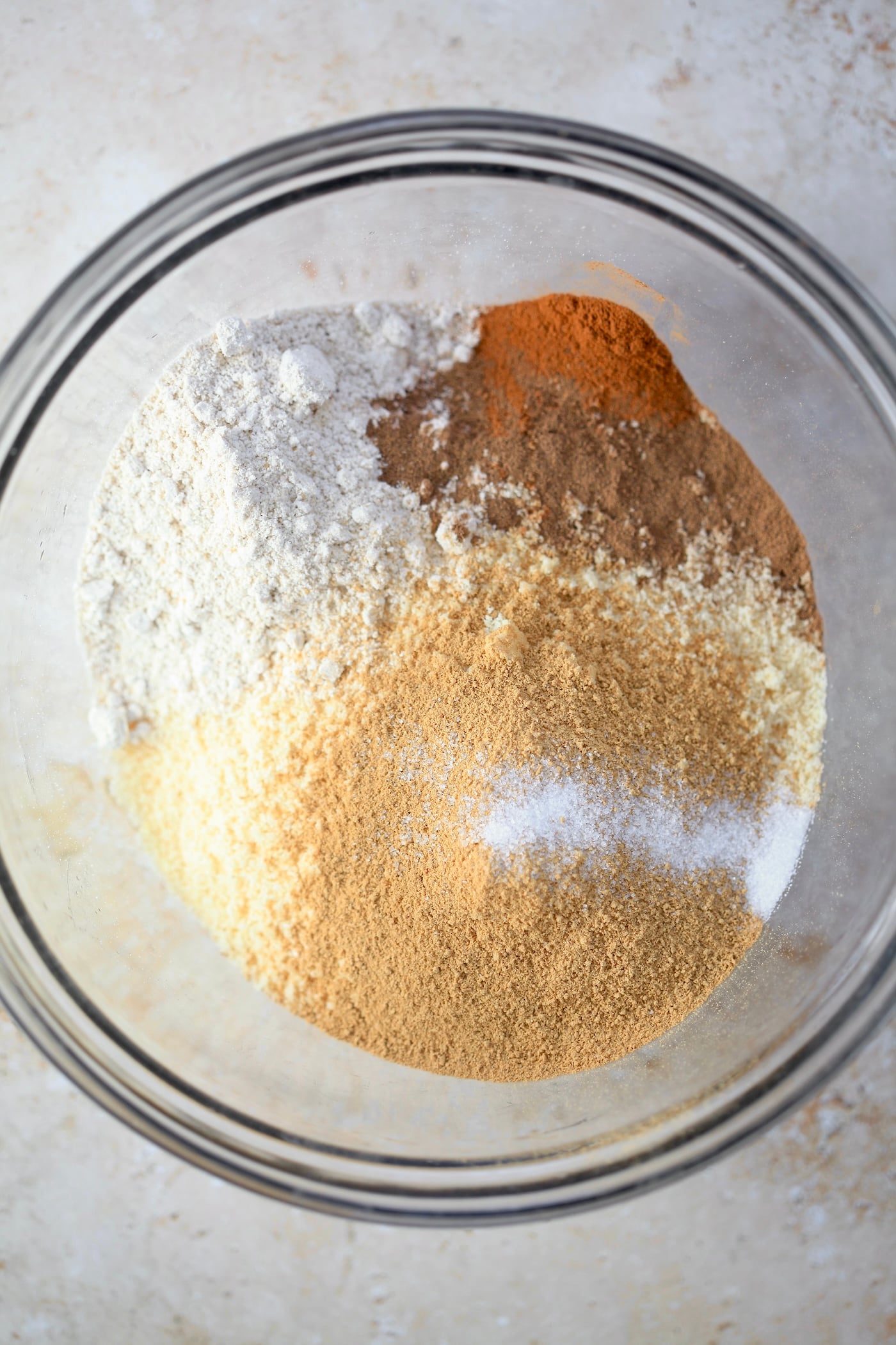 bowl with flour and ginger spices.