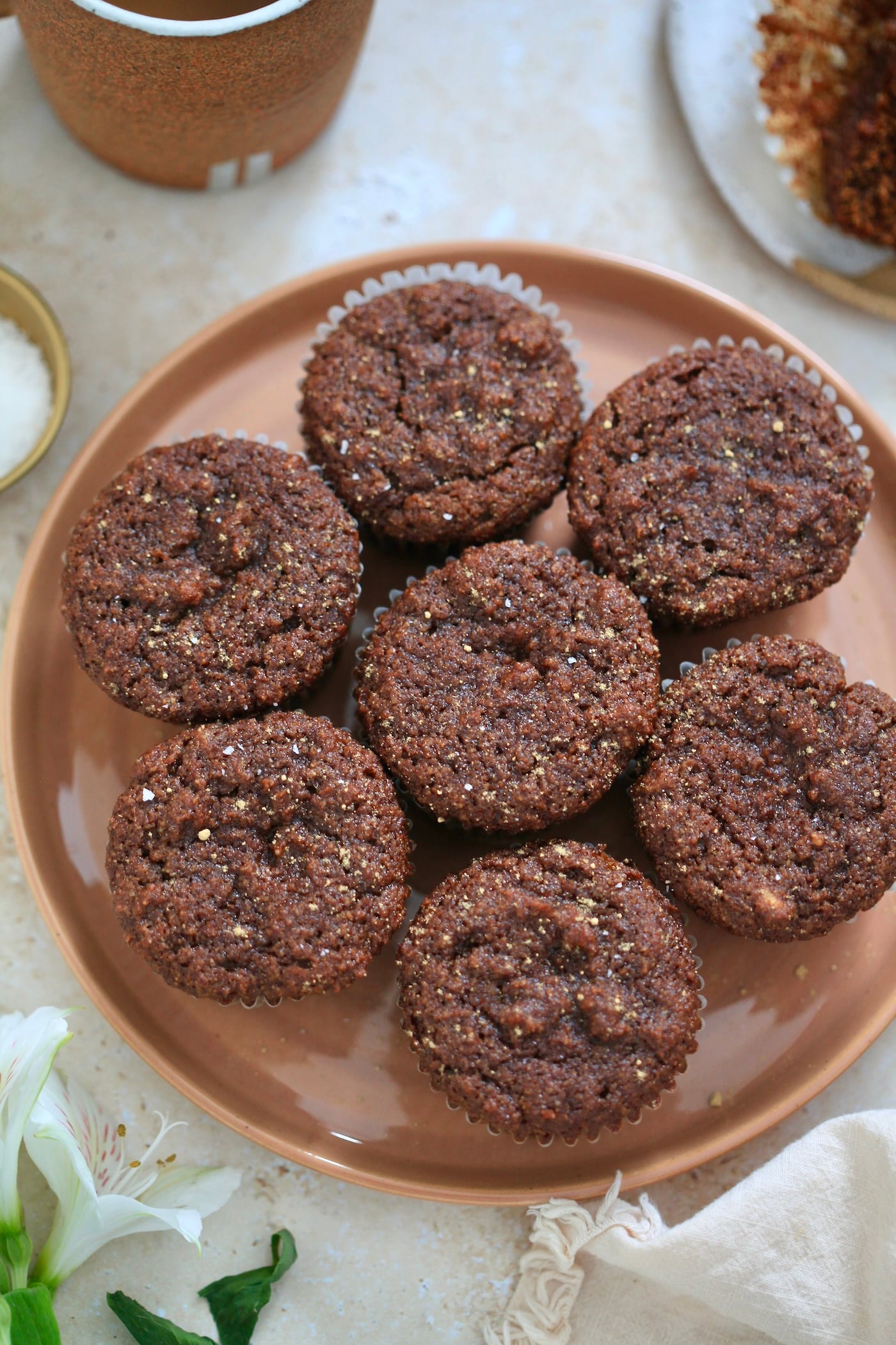 plate of brown muffins.