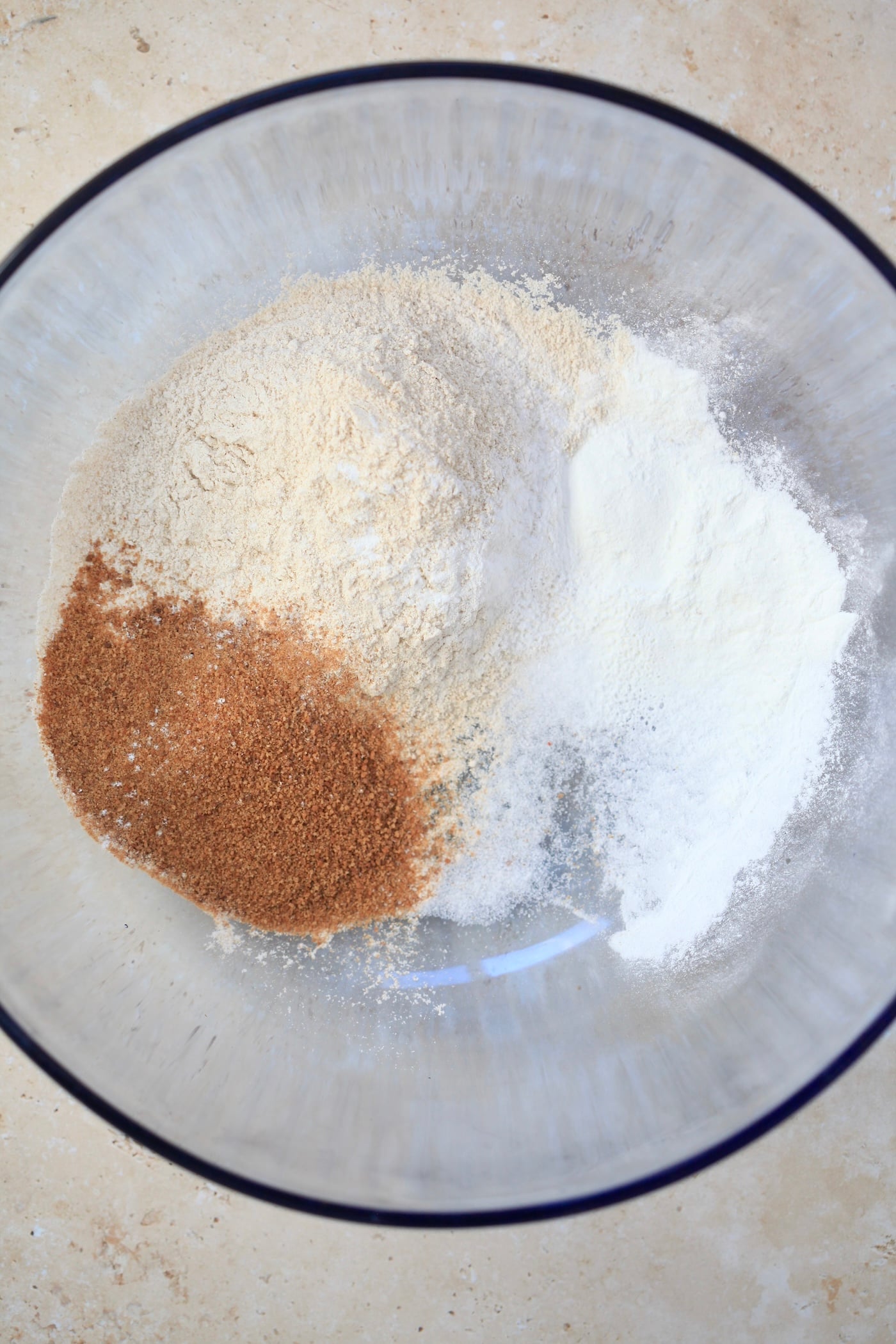 dry ingredients in mixing bowl.