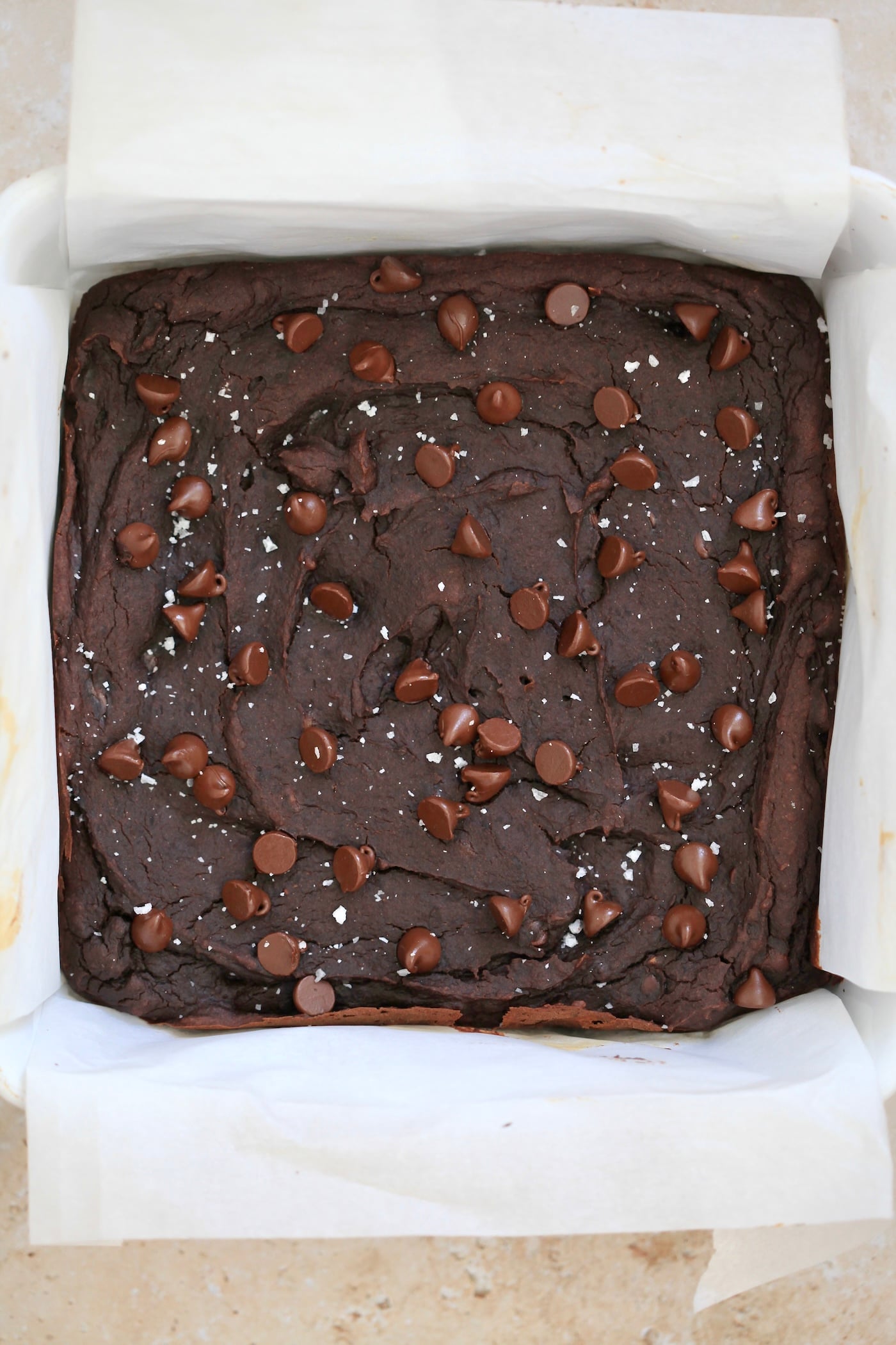baked brownies in pan.