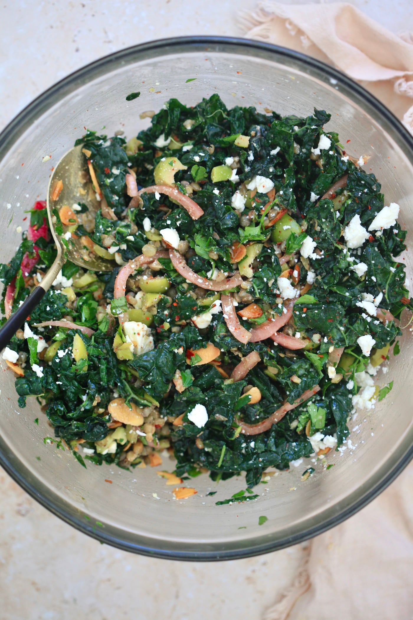 mixed colorful salad in bowl.