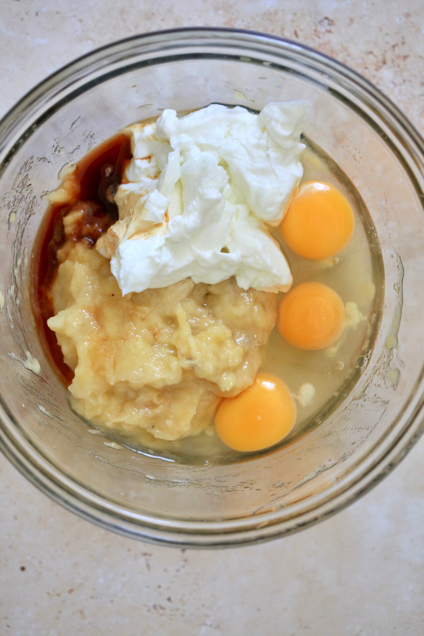 bowl with eggs and yogurt