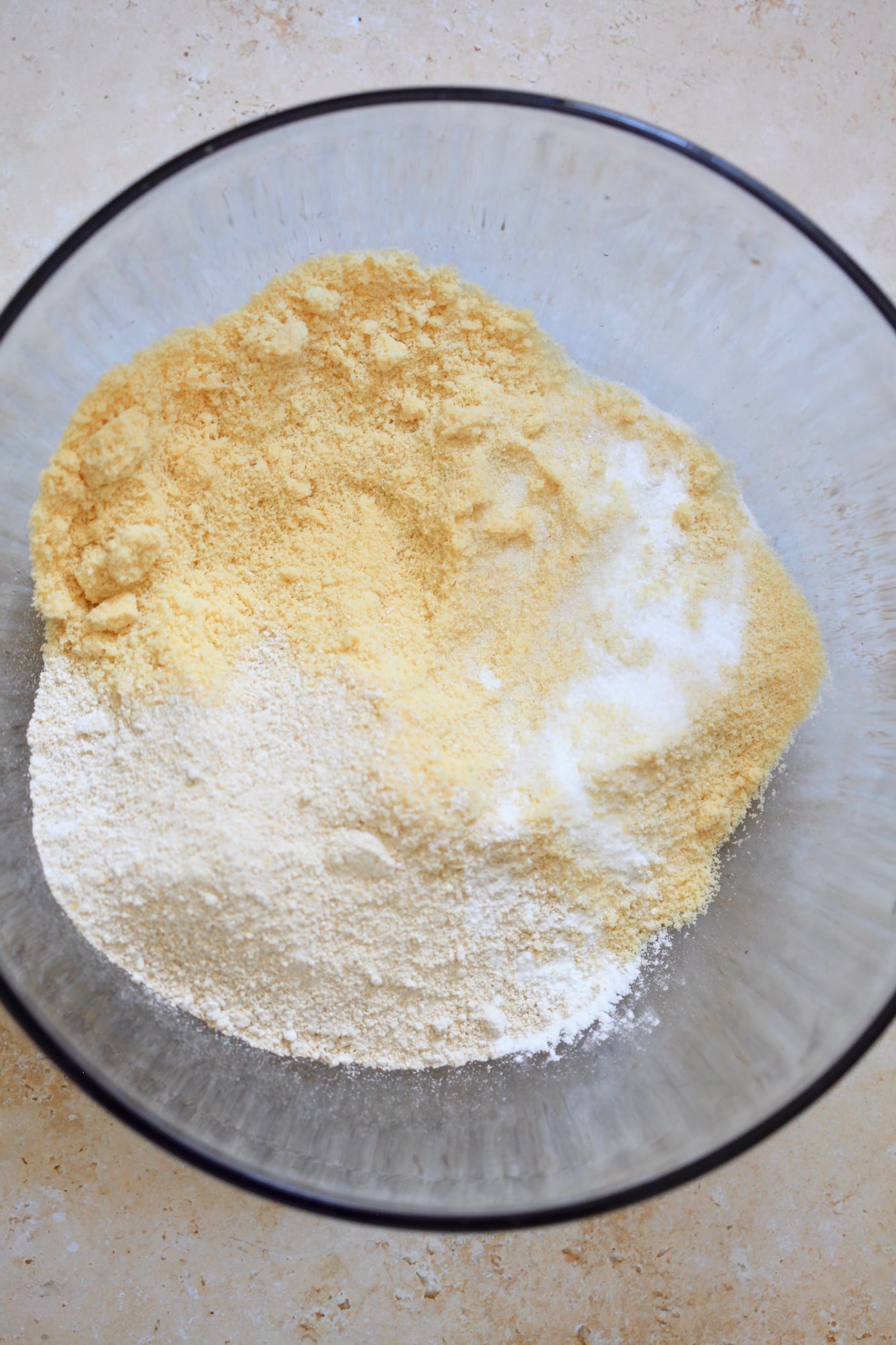 flour in mixing bowl.